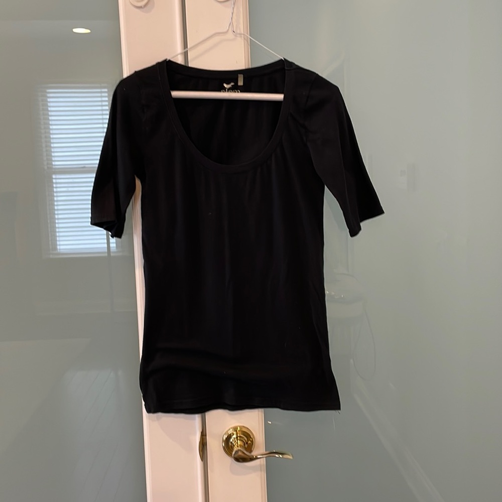 Stem scoop neck short sleeve t shirt